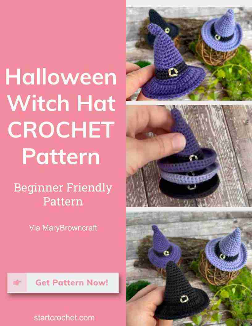 Halloween Witch Hat CROCHET Pattern-Start Crochet