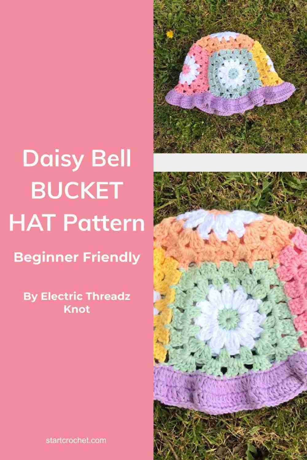 Granny Square Bucket Hat Crochet Pattern