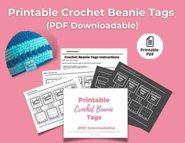 printable crochet beanie tags