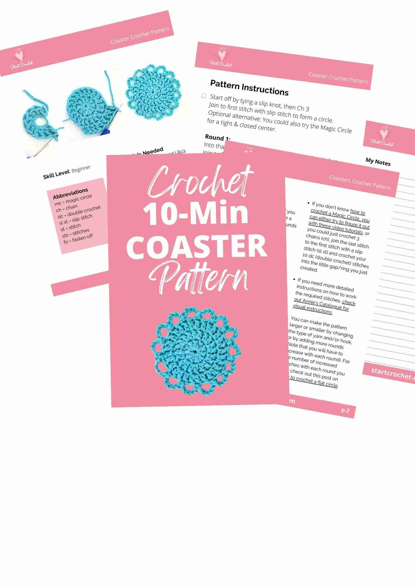 Coaster Crochet Pattern Free PDF Printable 