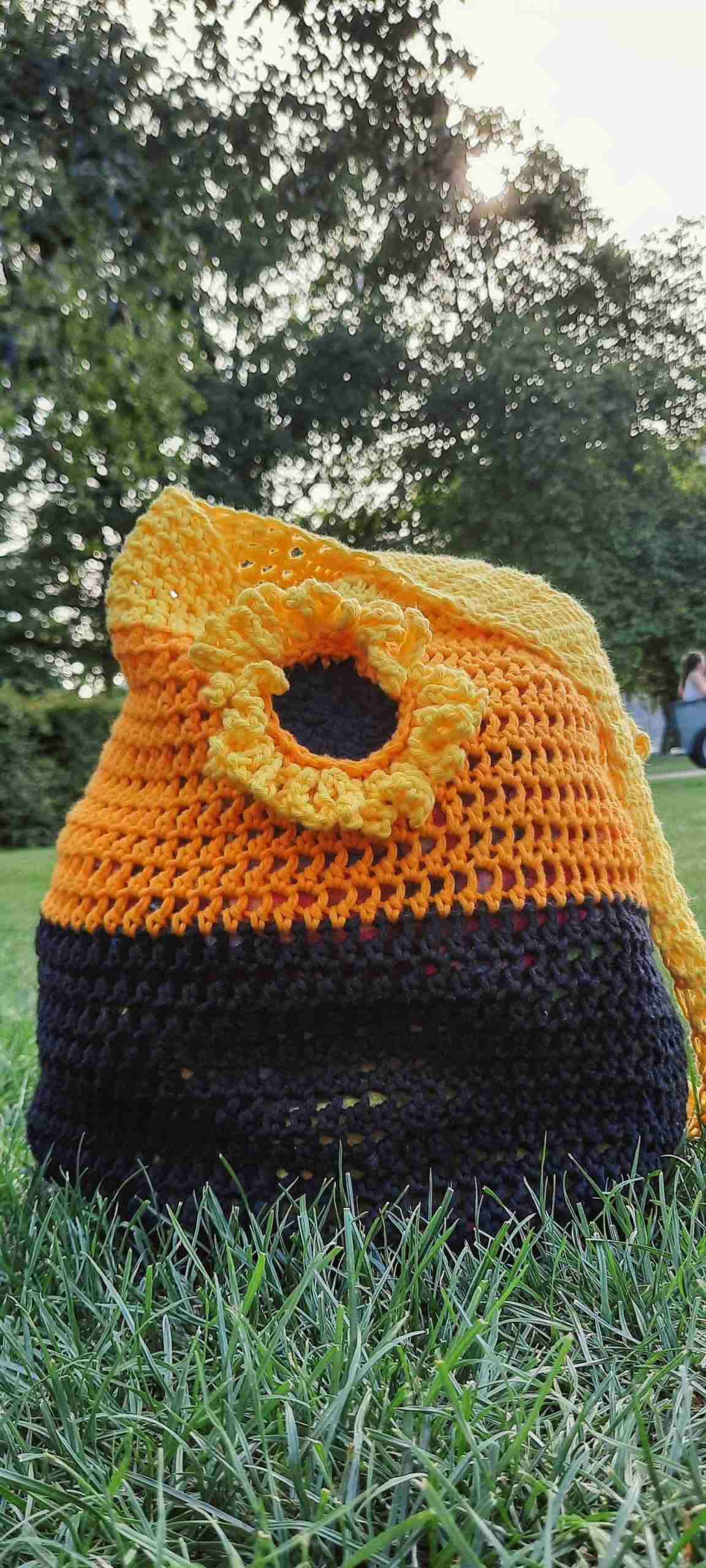 Crochet Sunflower Beach Bag