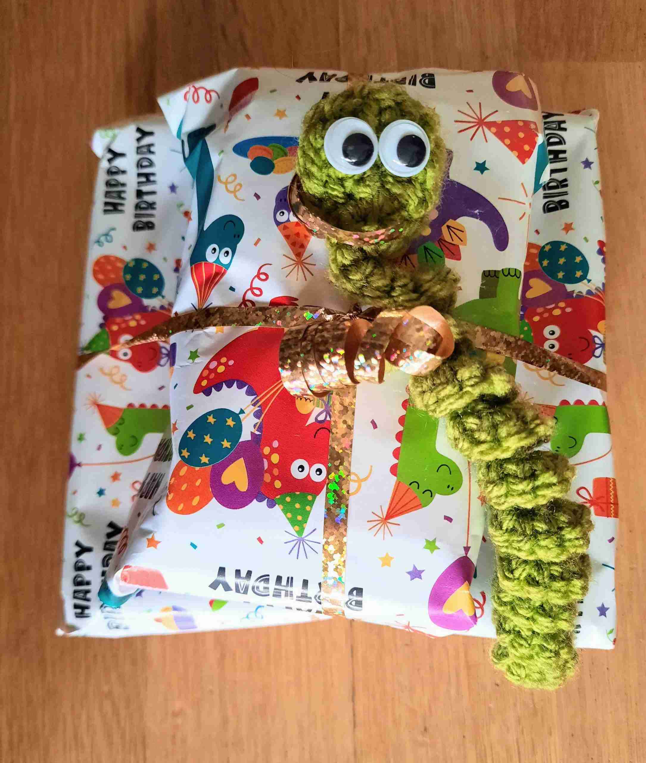 Crochet Worry Worm Present