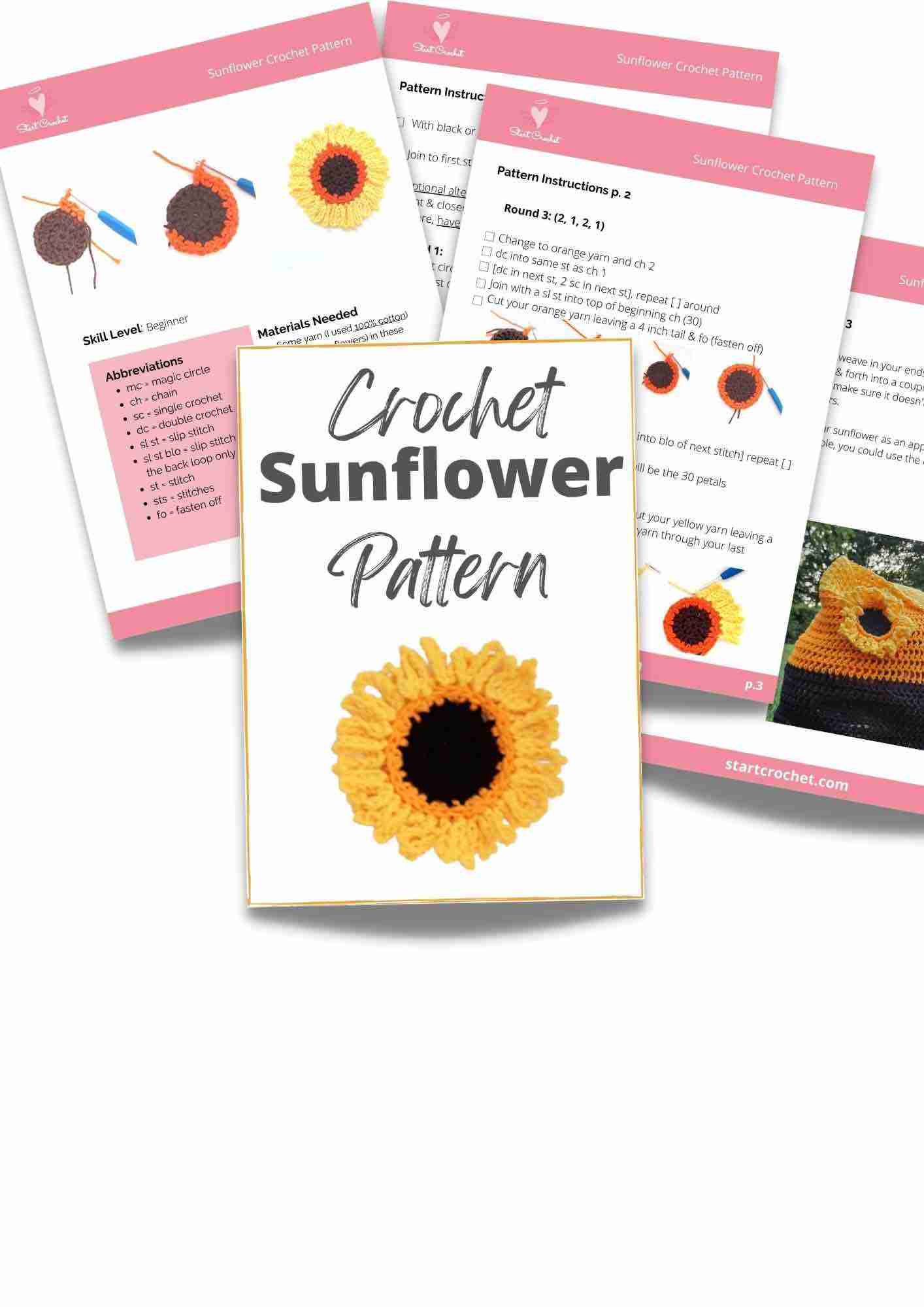 Sunflower-Crochet-Pattern-Free-PDF-Printable