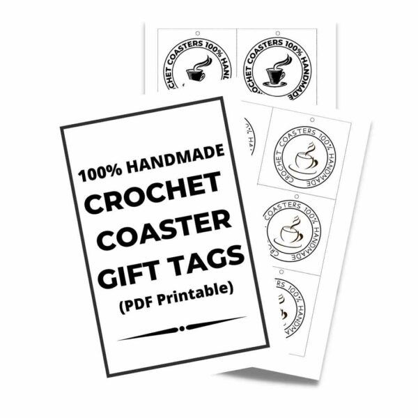 Crochet Coaster Gift Tags PDF Printable