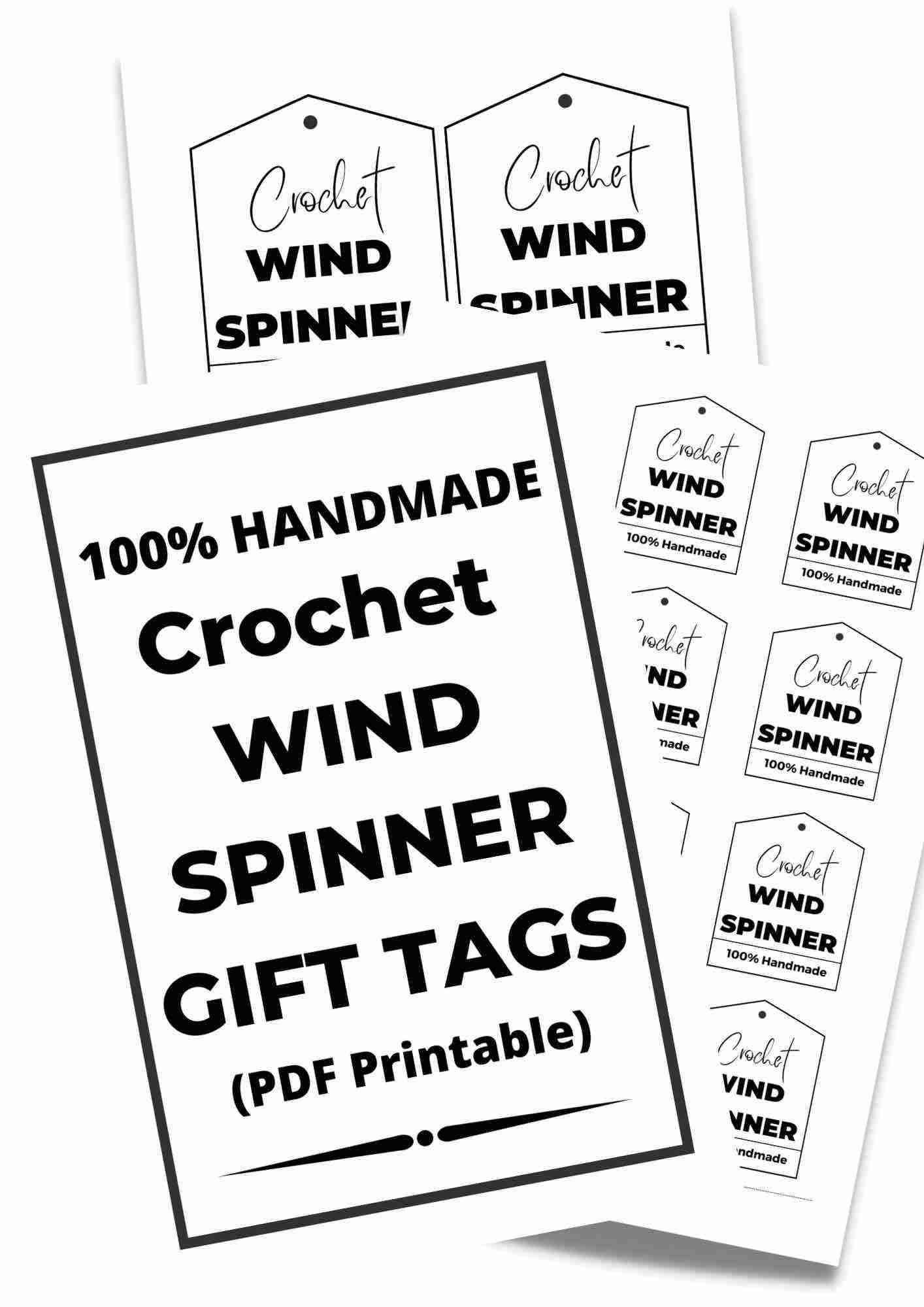Crochet Wind Spinner Tags PDF Printable