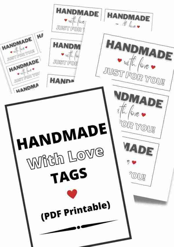 Handmade With Love Tags PDF Printable