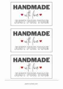 Handmade With Love Tags (PDF Printable) - Start Crochet