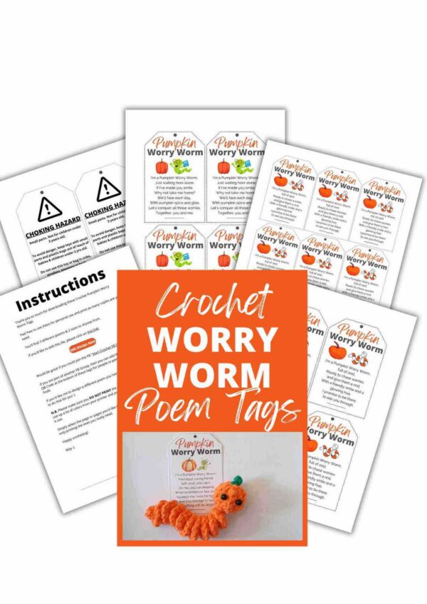 Pumpkin Worry Worm Tags Printable - 1