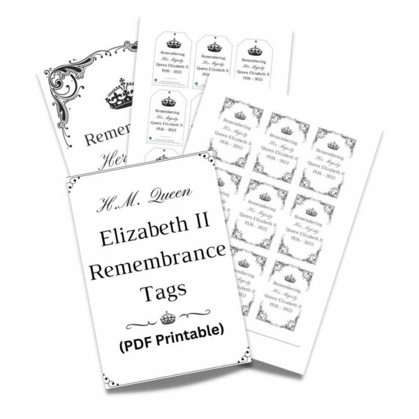 Queen Elizabeth Remembrance Tags PDF Printable