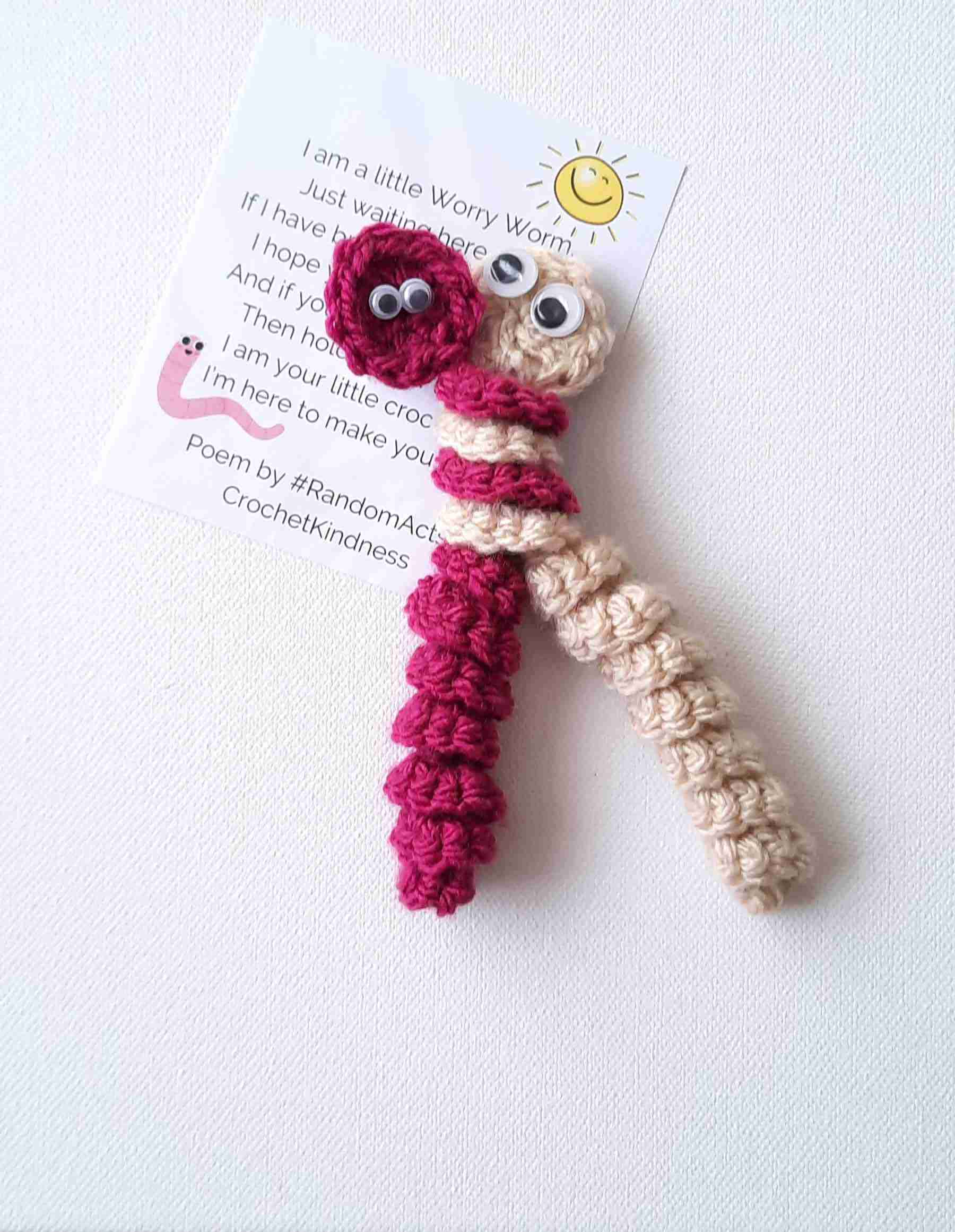 Worry Worms Crochet Hugging