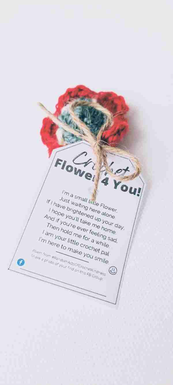 Random Acts of Crochet Kindness Tags for Flowers