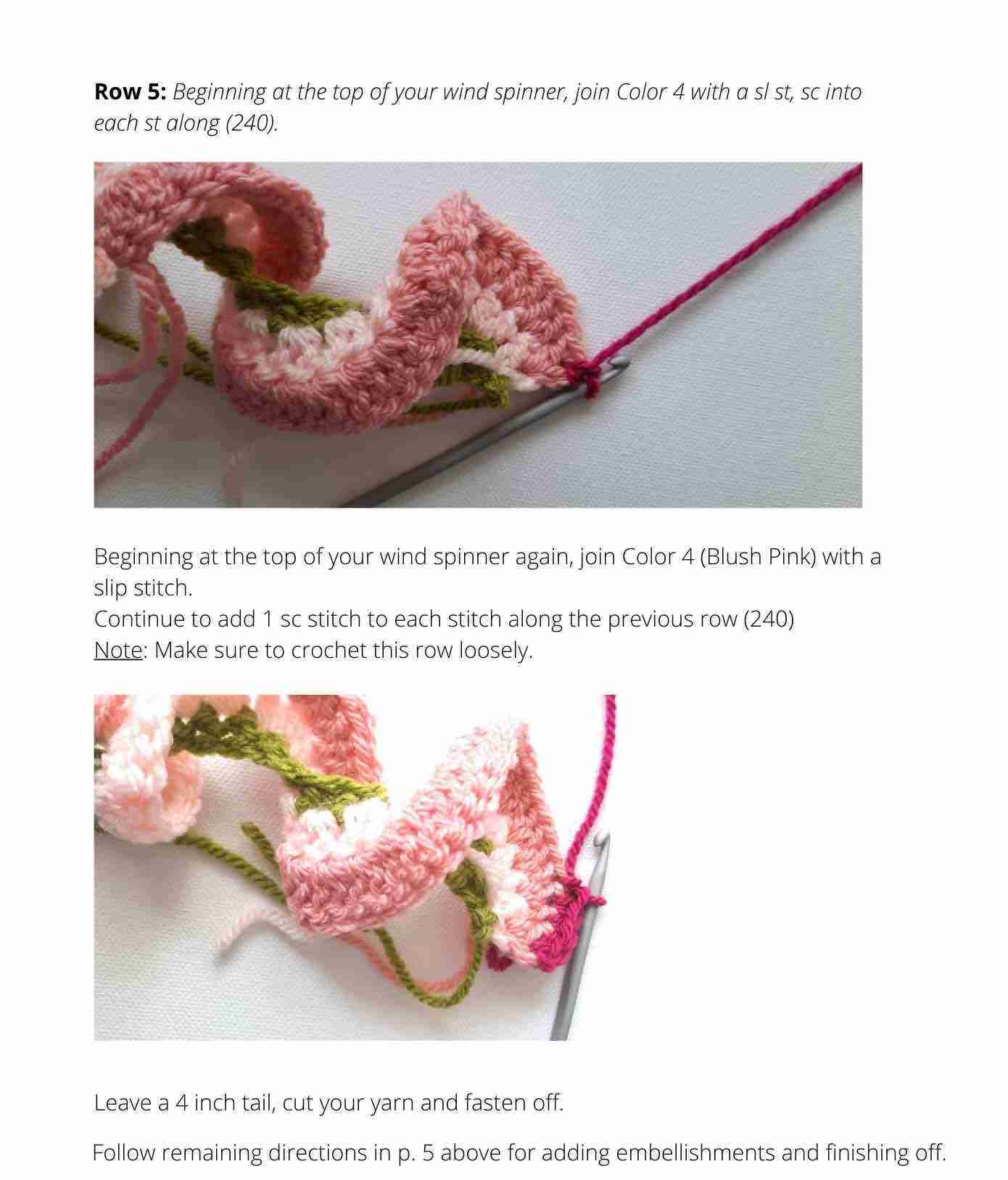 Springtime Wind Spinner Crochet Pattern Photo Tutorial 5