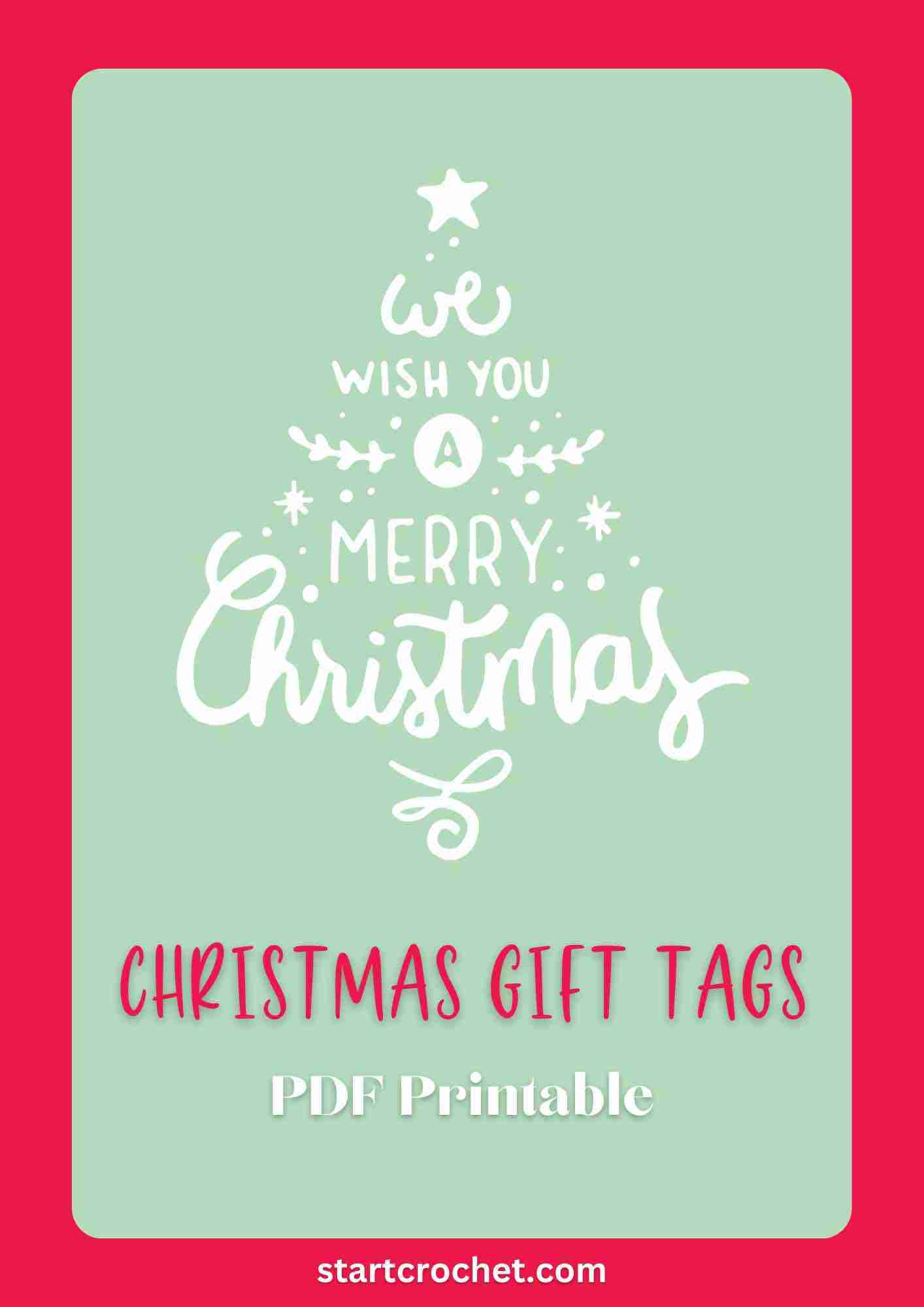 Handmade With Love Christmas Gift Tags (PDF Printable Set of 6