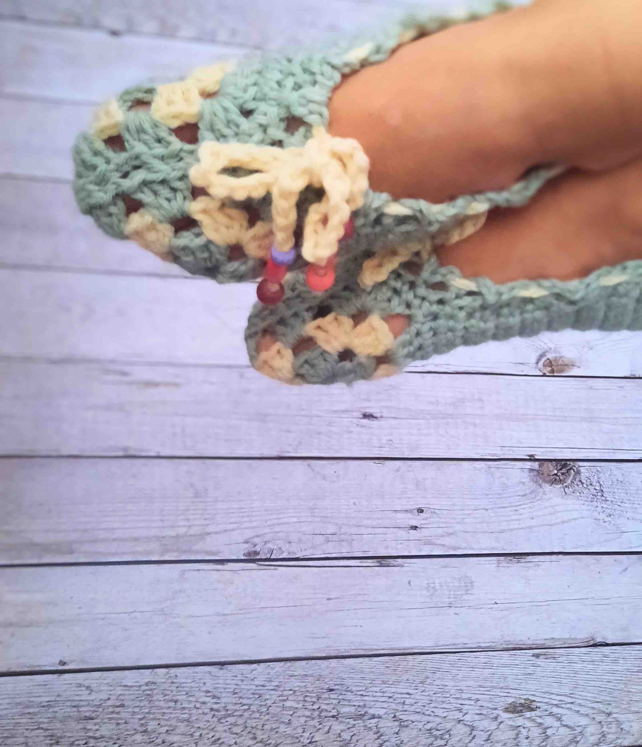 Granny Triangle Crochet Slipper Pattern