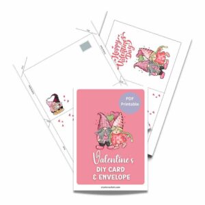 Diy Valentines Card & Envelope PDF Printable