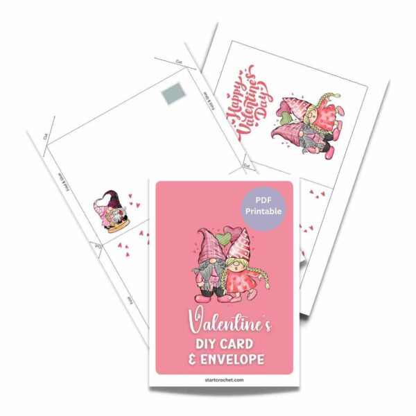 Diy Valentines Card & Envelope PDF Printable