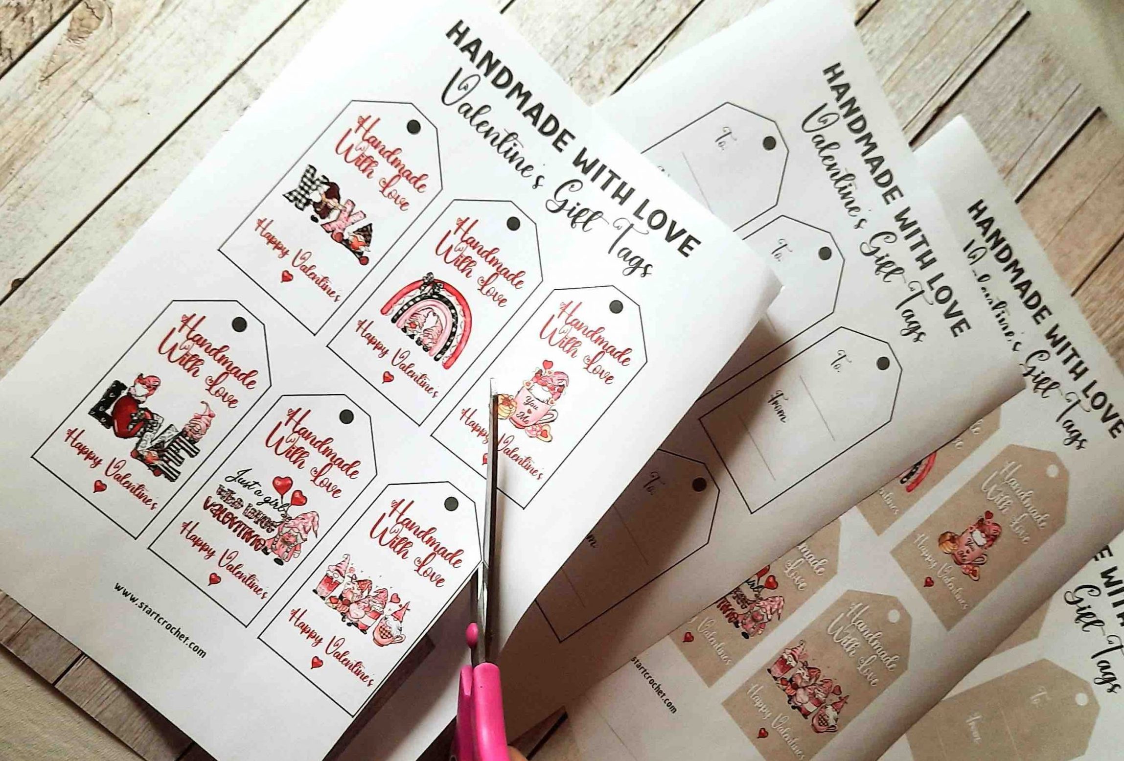 Valentine's Day Gift Tags Printable “Handmade With Love” - Start