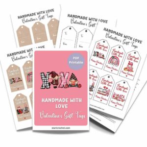 Valentine Handmade With Love Gift Tags PDF Printable