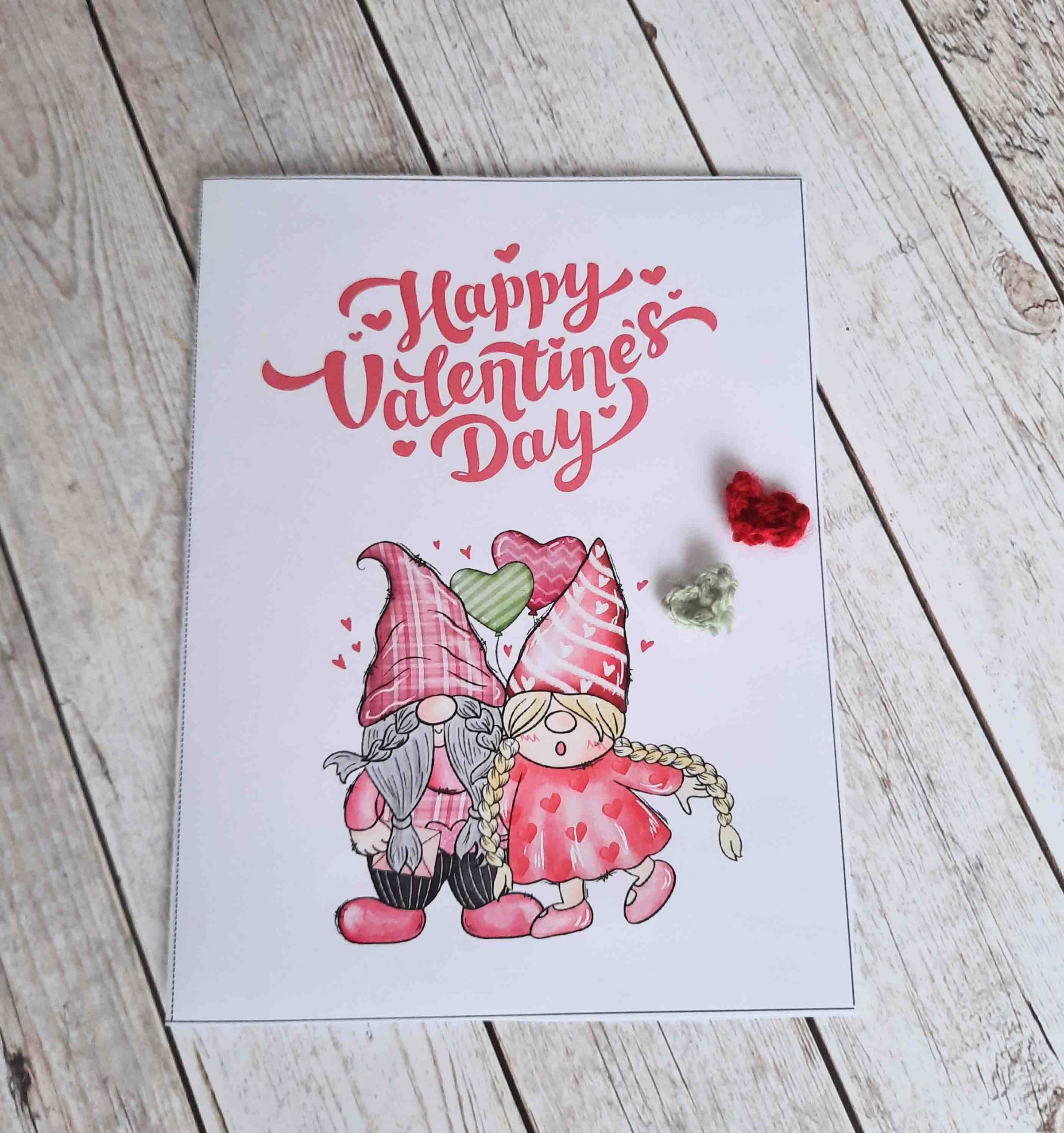 Valentine's Card with Crochet Hearts