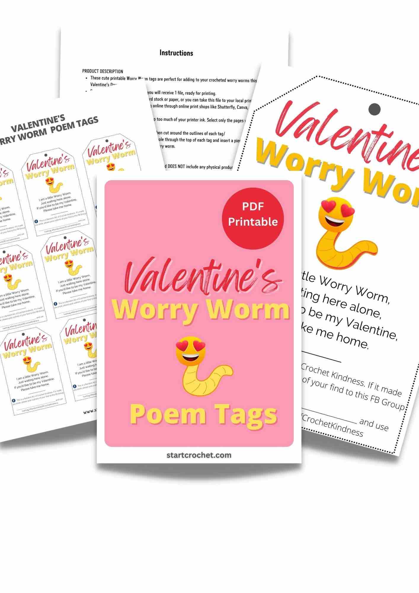 Worry Worm Valentine's Emoji Poems - Worry Worm Valentine's Emoji