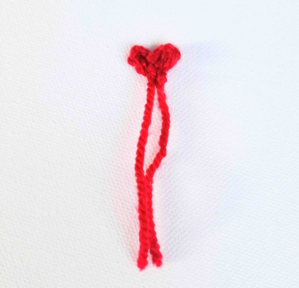 crochet mini heart applique