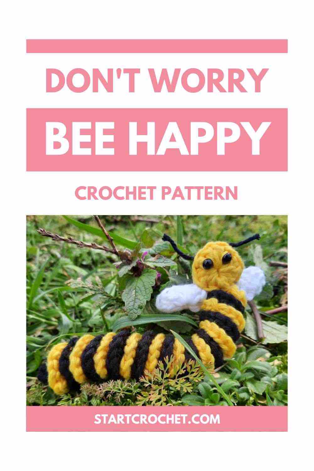 Bee Worry Worm Crochet Pattern