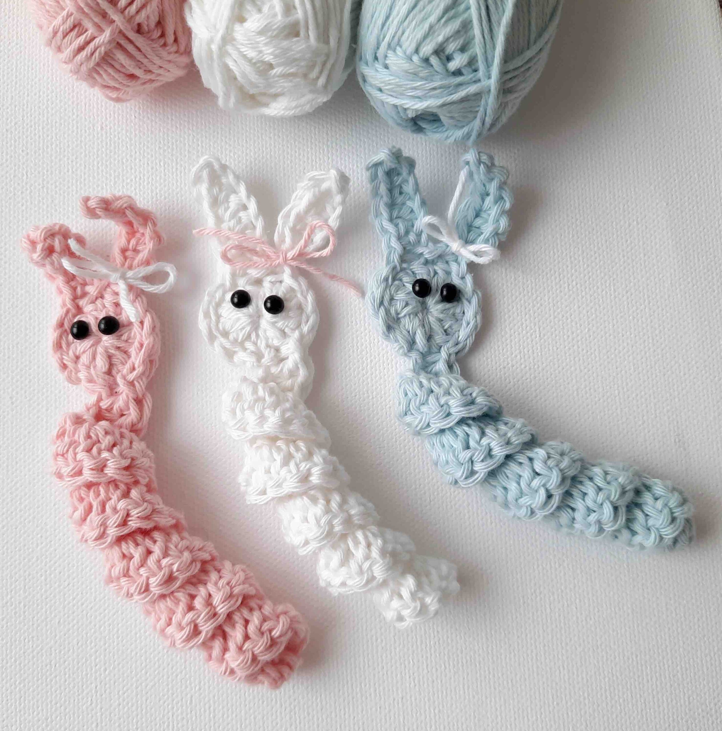 Bunny Worry Worms crochet pattern