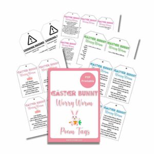 Easter Bunny Worry Worm Poem Tags PDF Printable