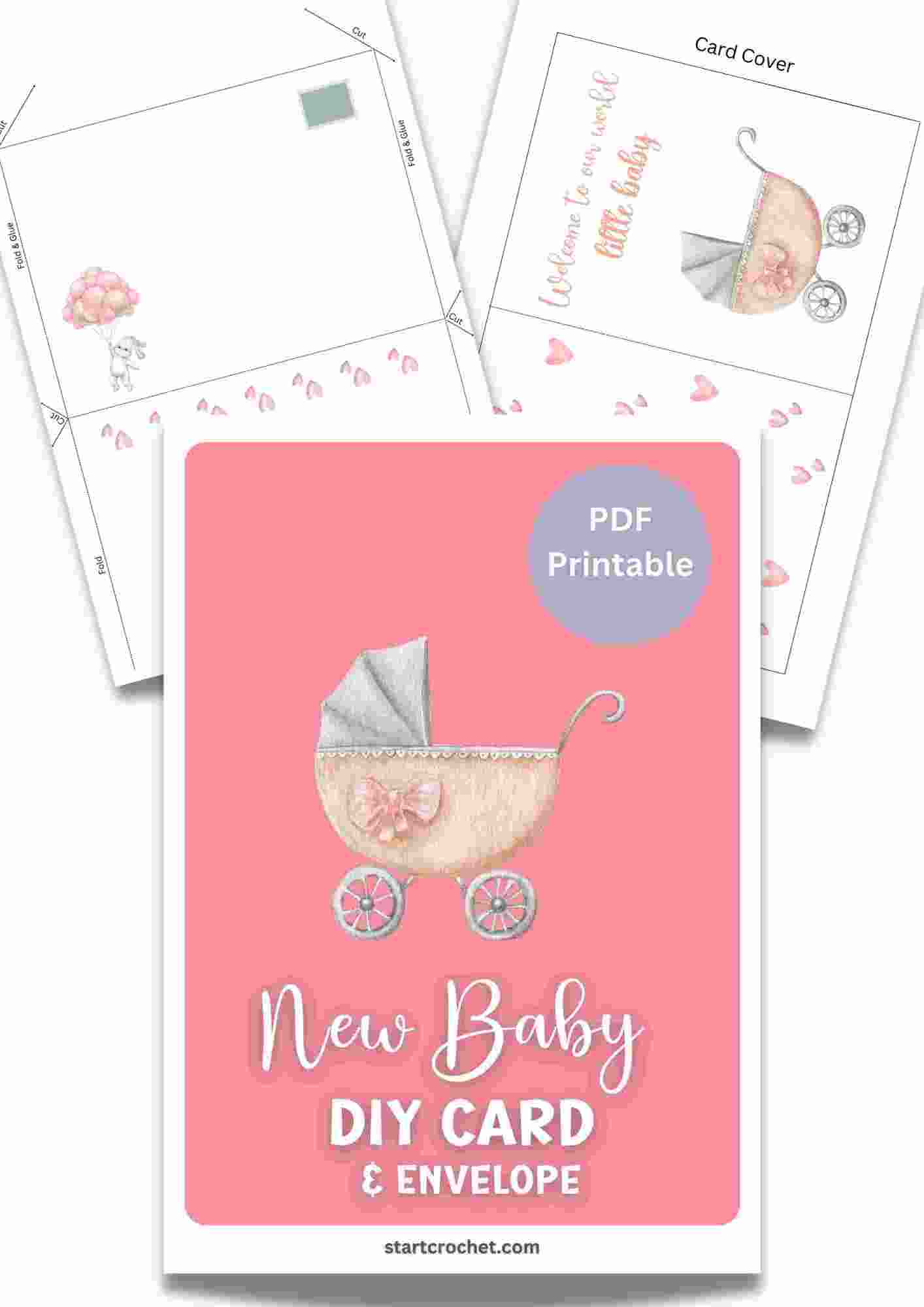Welcome baby card printable girl