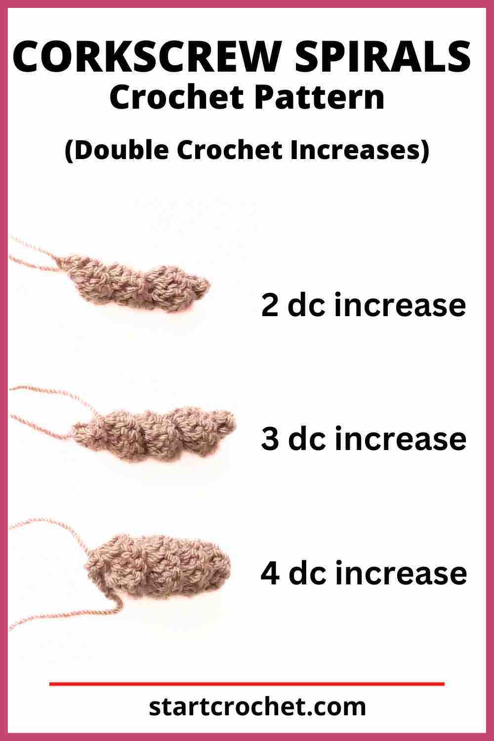 Corkscrew Spirals - Corkscrew Spiral crochet Pattern hdc increase (2)
