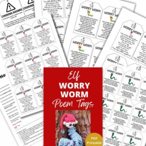 Elf Worry Worm Poem Tags PDF Printable