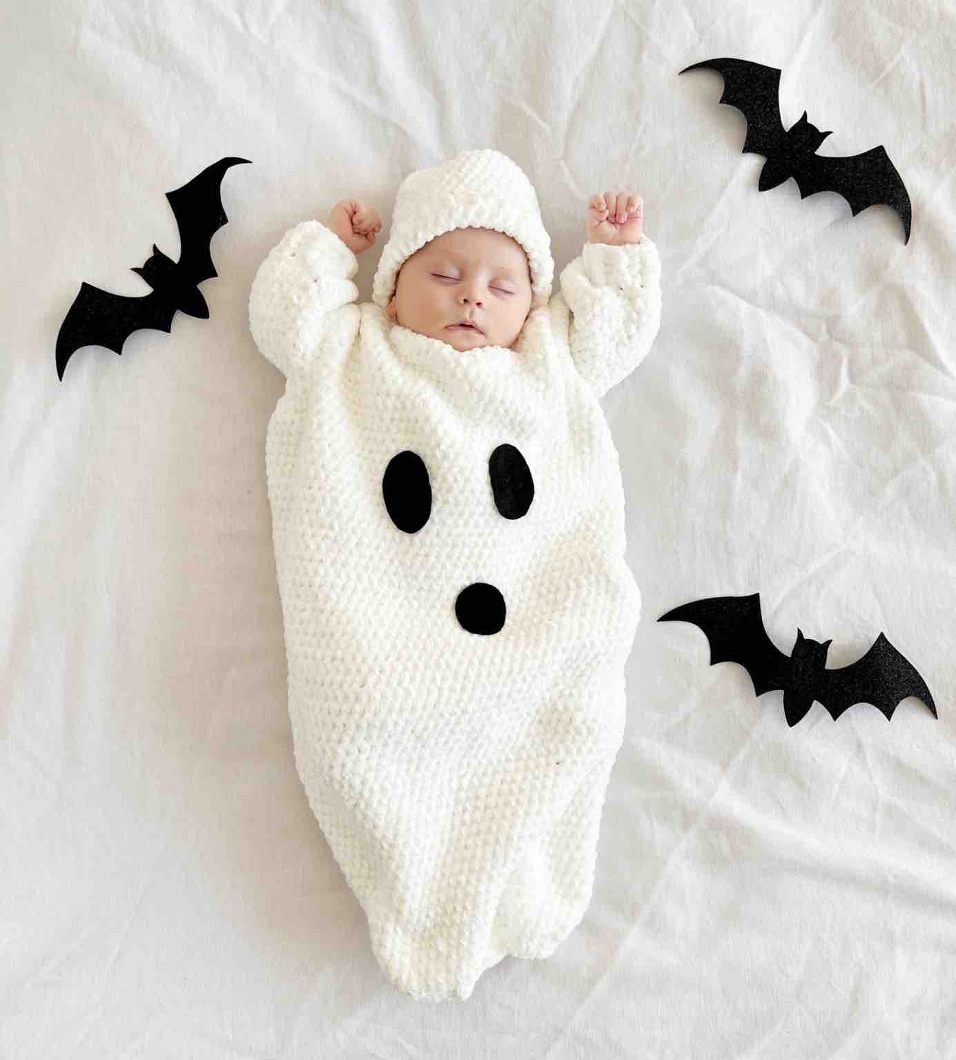 crochet baby ghost halloween costume pattern