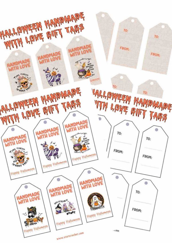 Halloween Handmade With Love Gift Tags - Handmade With Love Gift Tags Free Printable