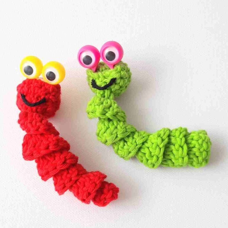 Finger Puppet Googly Eyes Worry Worm Crochet Pattern (PDF Printable