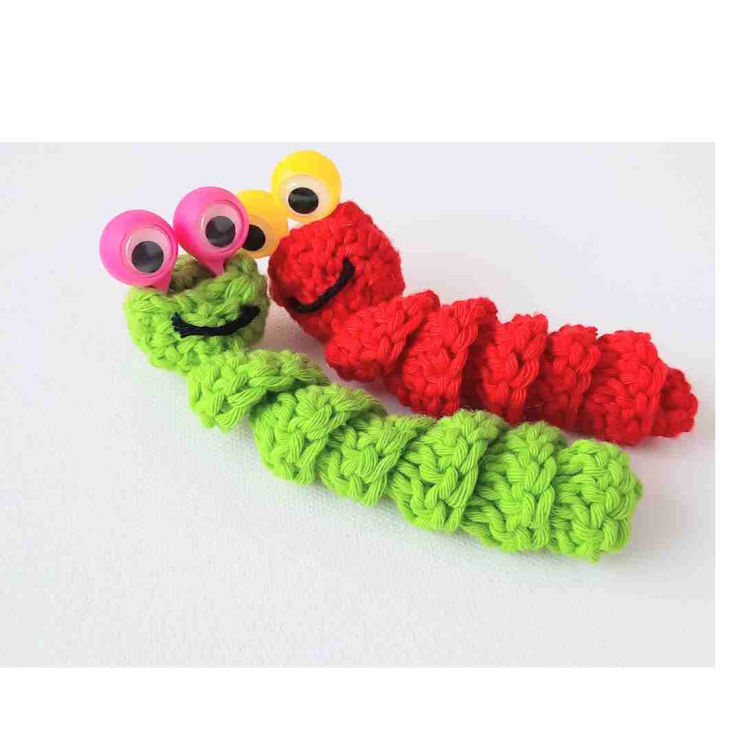 worry worm finger puppet eyes