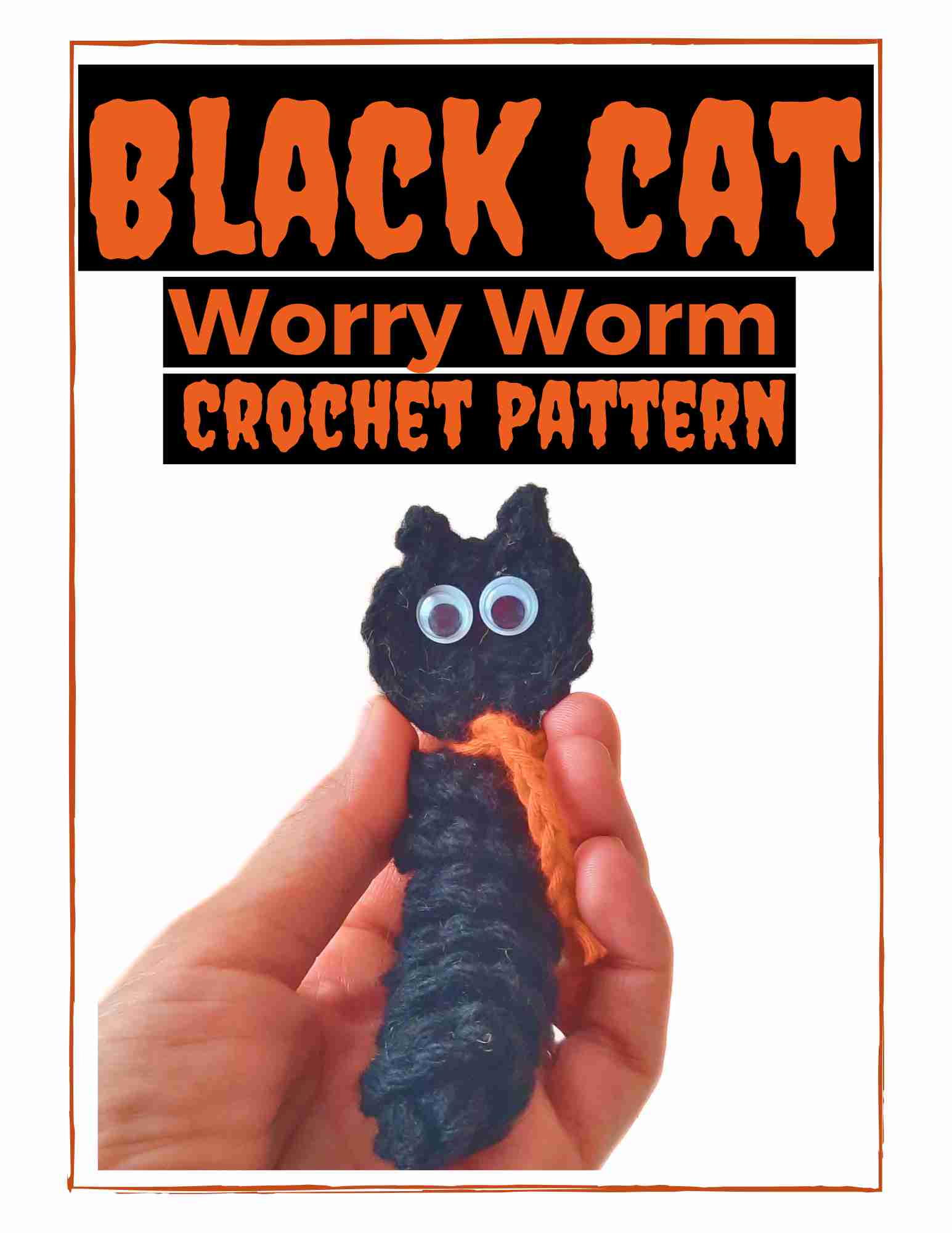 Black-Cat-Worry-Worm crochet pattern