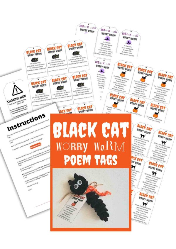 Black-Cat-Worry-Worm-Poem-Tags