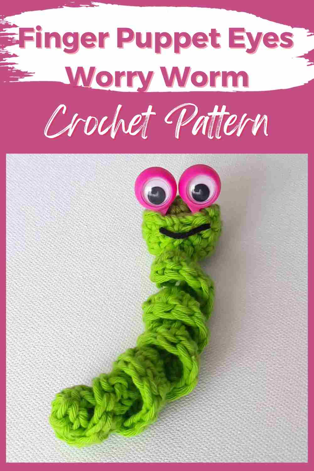 Finger puppet eyes worry worm pattern (7)