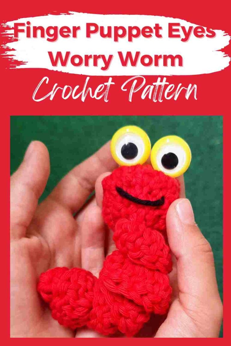 Finger Puppet Googly Eyes Worry Worm Crochet Pattern (PDF Printable