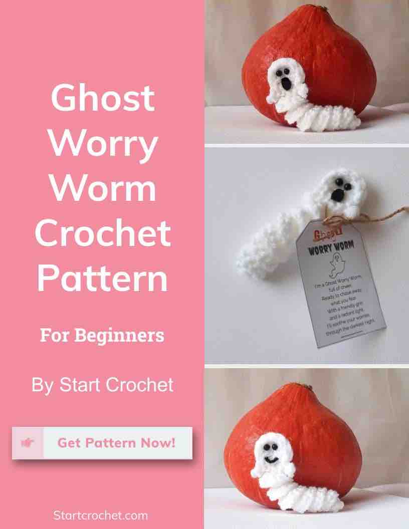 Ghost-Worry-Worm-Crochet-Pattern