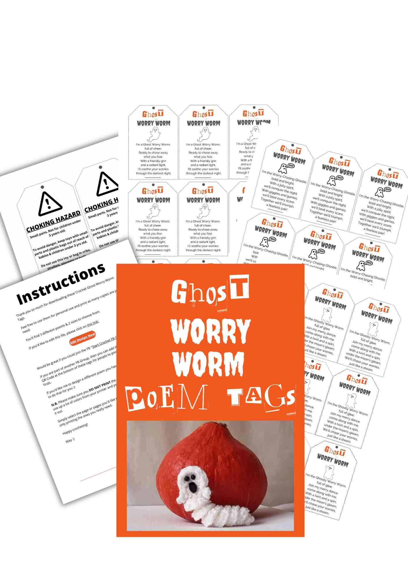 Ghost-Worry-Worm-Printable-Tags