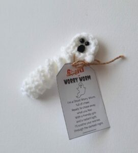 Ghost Worry worm poem tag printable