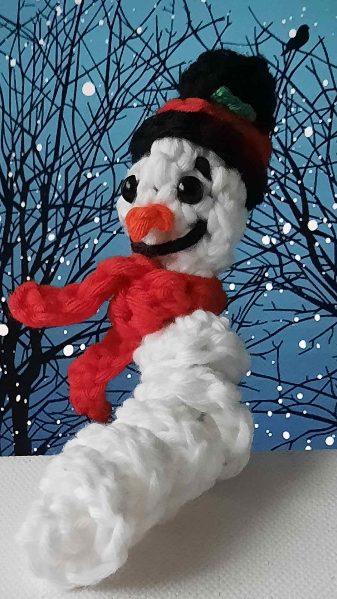 Crochet Snowman Keychain