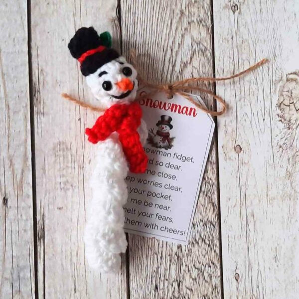 Snowman Worry Worm Tags