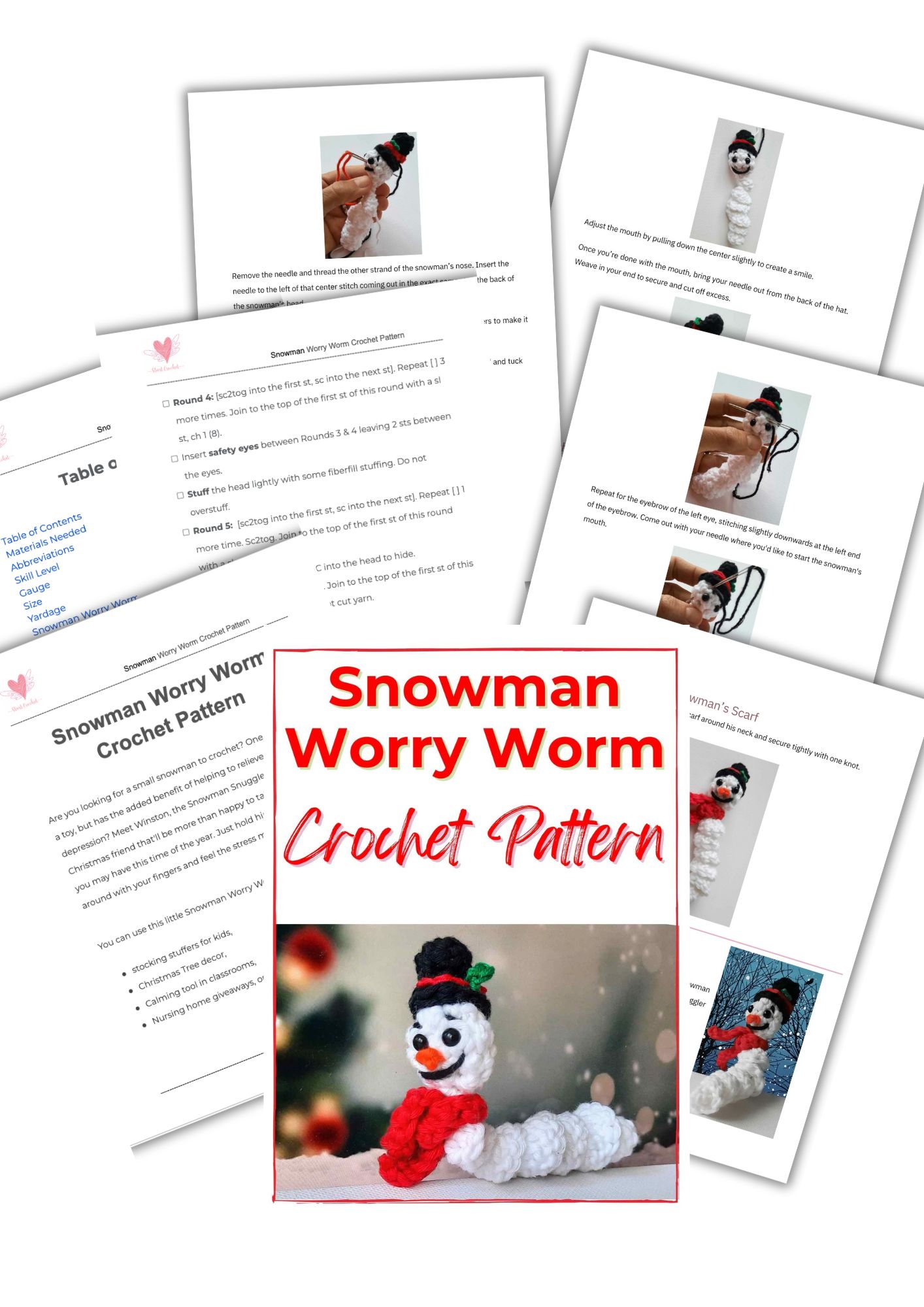 Snowman-Worry-Worm-Crochet-Pattern