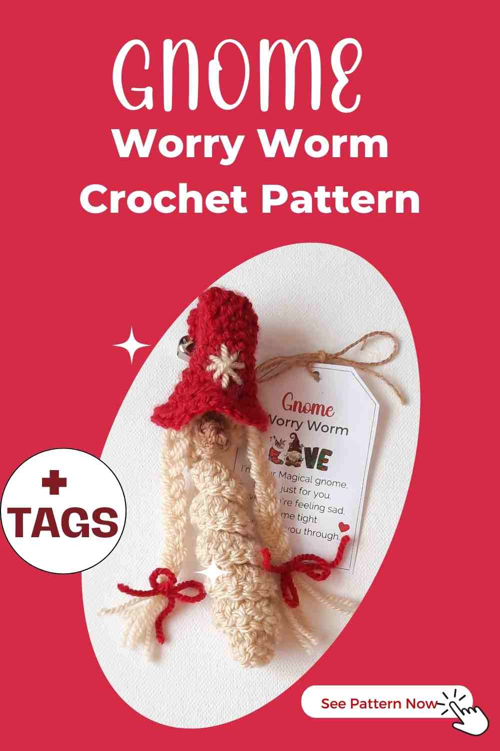 Gnome Worry Worm Crochet Pattern