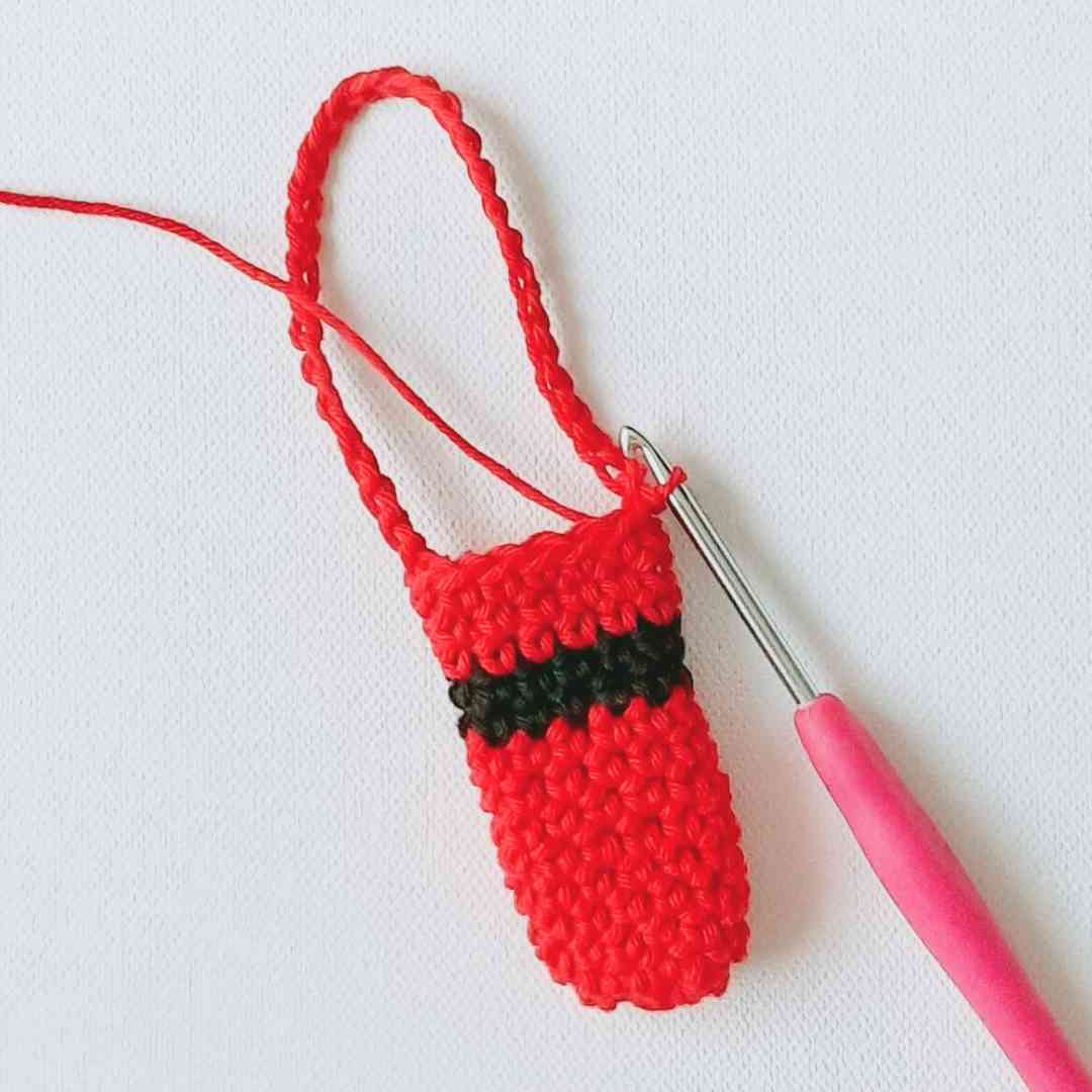 Handmade Santa lip balm holder crochet pattern