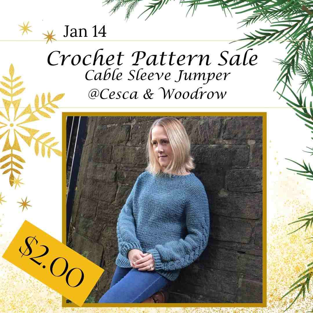 Cable sleeve Jumper crochet pattern