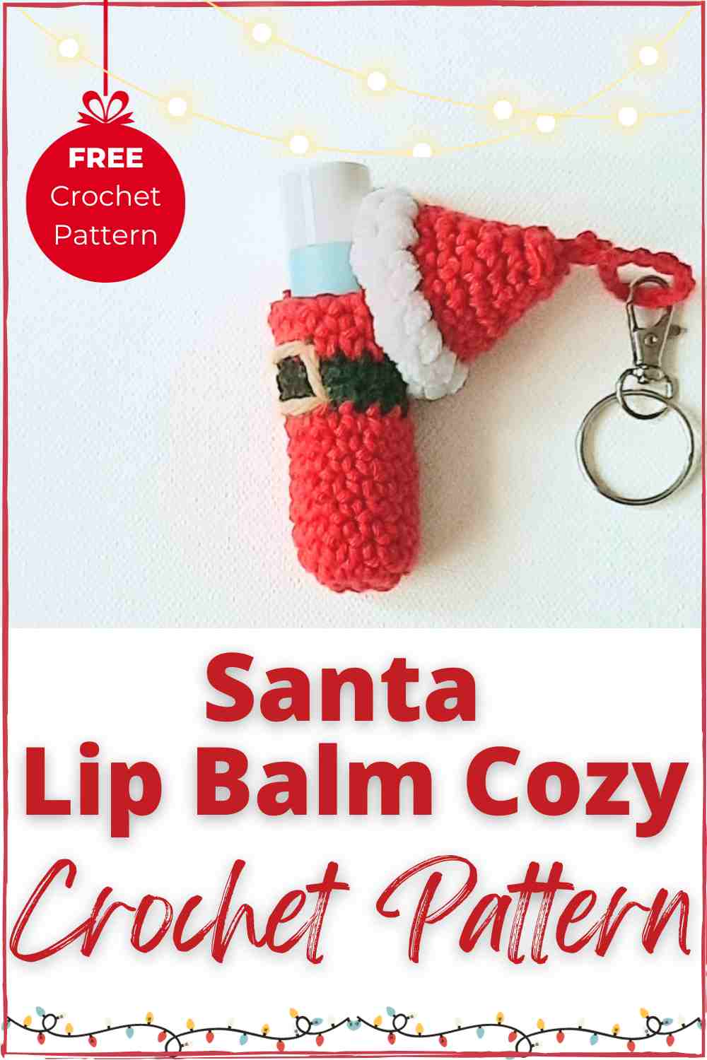 Santa lip balm cozy crochet pattern free