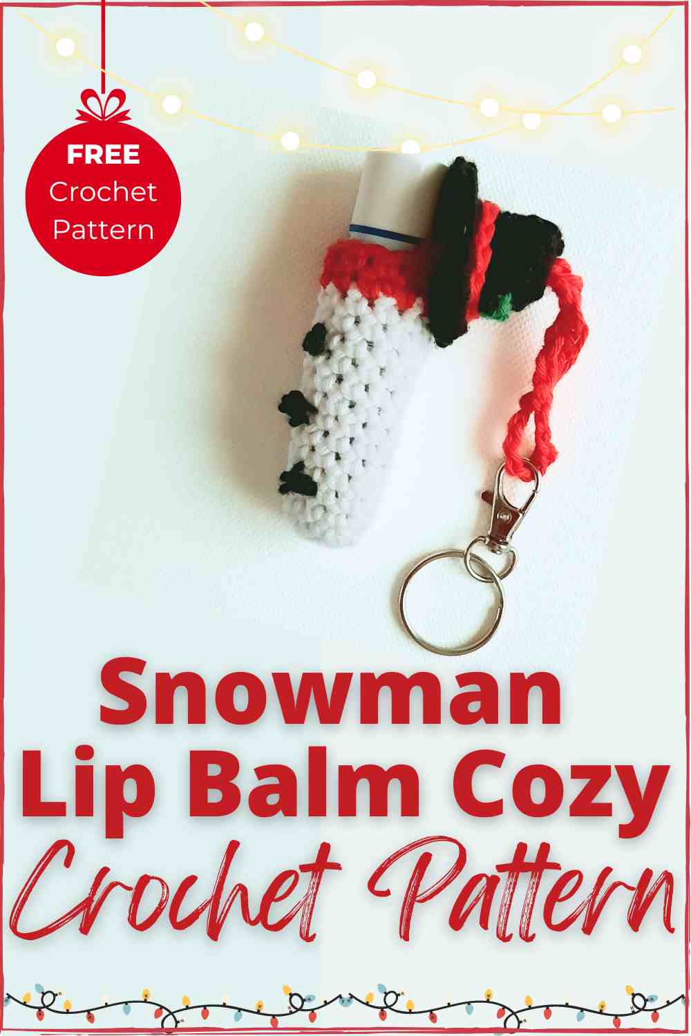 Snowman lip balm cozy crochet pattern Free